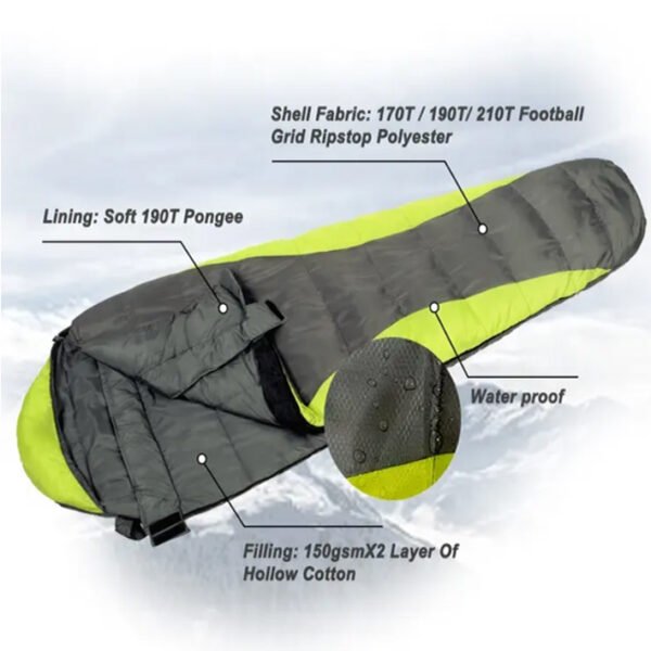 IM033 3 Season Lightweight Mummy Sleeping Bag - Image 2