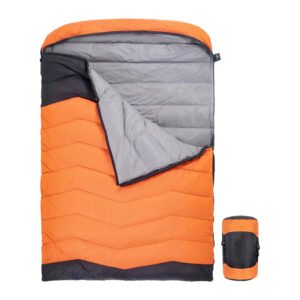 double sleeping bag with hood for winter